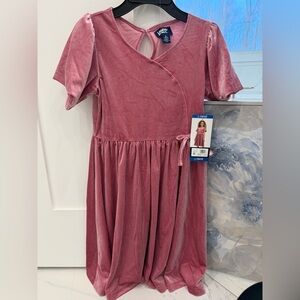 Lands’ End Girls’ Velour Dress NWT